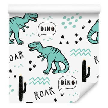 Tapeta s dinosaurima i kaktusima za dnevni boravak i spavaću sobu 50x1000 cm
