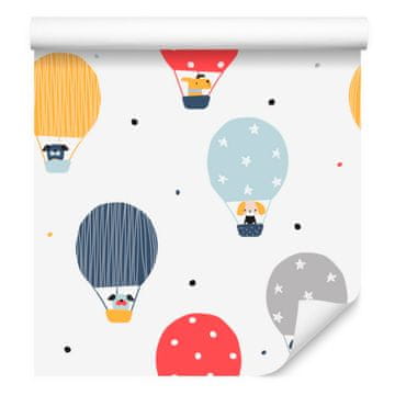 Fototapeta za dnevni boravak i spavaću sobu s psima i balonima 50x1000 cm