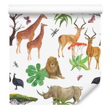 Tapeta s motivom životinja savane za dnevni boravak i spavaću sobu 50x1000 cm