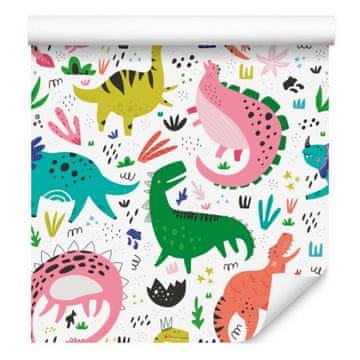 Šarene tapete s dinosaurima za dnevni boravak i spavaću sobu 50x1000 cm