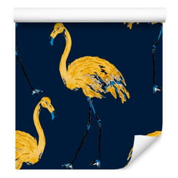 Tapeta s oslikanim flamingosima za dnevni boravak i spavaću sobu 50x1000 cm