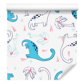 Tapeta s dinosaurima i palmama za dnevni boravak i spavaću sobu 50x1000 cm