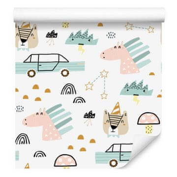 Fototapeta s automobilima, životinjama i zvijezdama za dnevni boravak i spavaću sobu 50x1000 cm