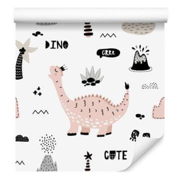 Fototapeta s dinosaurima i palmama, vulkanima za dnevni boravak i spavaću sobu 50x1000 cm