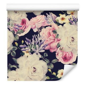 Tapeta s vintage cvijećem za dnevni boravak i spavaću sobu 50x1000 cm