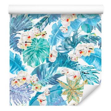 Fototapeta s lišćem i cvijećem magnolije za dnevni boravak i spavaću sobu 50x1000 cm