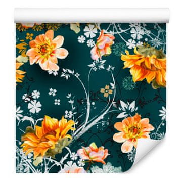 Tapeta s vintage cvijećem za dnevni boravak i spavaću sobu 50x1000 cm