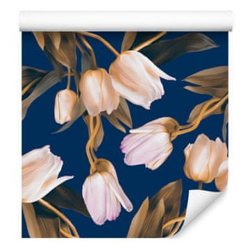 Tapeta s oslikanim proljetnim tulipanima za dnevni boravak i spavaću sobu 50x1000 cm