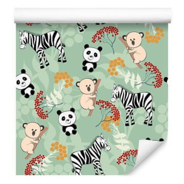 Tapete zebri, koala i panda za dnevni boravak i spavaću sobu 50x1000 cm