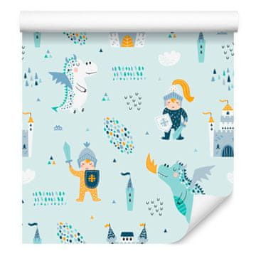 Tapeta Dvorac zmajeva i vitezova iz bajke za dnevni boravak i spavaću sobu 50x1000 cm