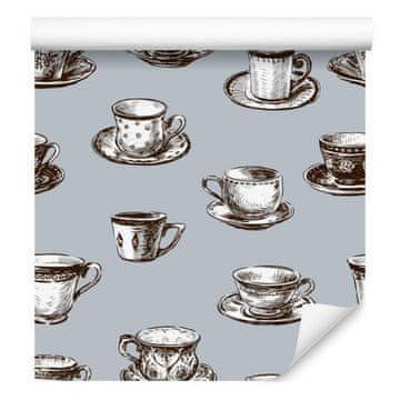 Tapeta s uzorkom šalica za dnevni boravak i spavaću sobu 50x1000 cm