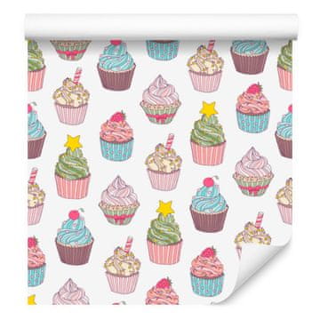 Tapeta sa šarenim muffinima za dnevni boravak i spavaću sobu 50x1000 cm