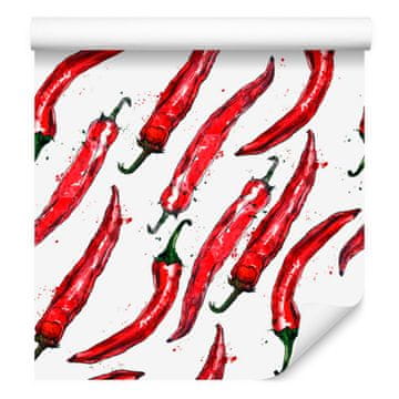 Tapeta s crvenom paprikom za dnevni boravak i spavaću sobu 50x1000 cm