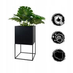 DE Metalna posuda za cvijeće, poklopac crne Hillion S 32x32x56