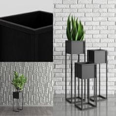 DE Metalna posuda za cvijeće, crna, Loft Nantes, veličina L 23x23x90