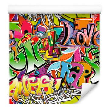 Šarene grafiti tapete za dnevni boravak i spavaću sobu 50x1000 cm