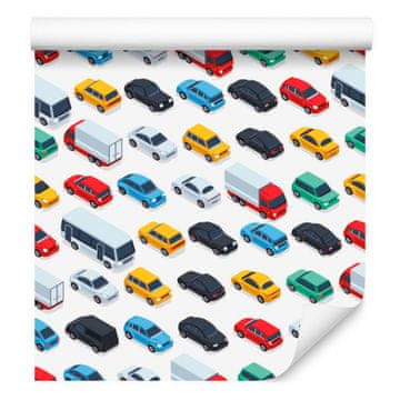 Tapeta Šareni automobili, kamioni i autobusi 50x1000 cm