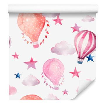 Fototapeta s balonima, zvijezdama i oblacima za dnevni boravak i spavaću sobu 50x1000 cm