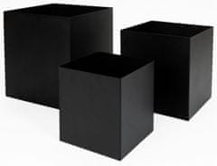 DE Metalna posuda za cvijeće, poklopac crne boje, Loft Vannes M 25x25x25