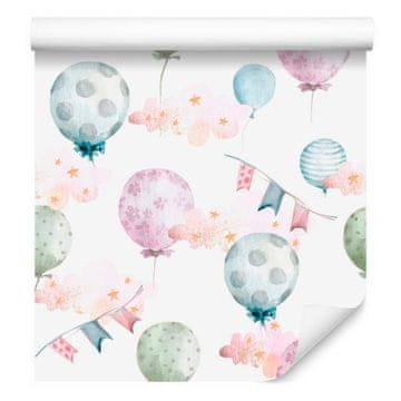 Tapeta s balonima u nježnim bojama za dnevni boravak i spavaću sobu 50x1000 cm