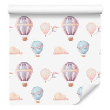 Pastelne tapete s balonima i oblacima za dnevni boravak i spavaću sobu 50x1000 cm