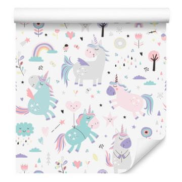 Tapeta Slatki šareni jednorozi za dnevni boravak i spavaću sobu 50x1000 cm