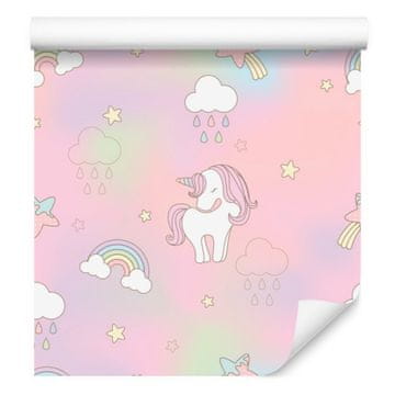 Tapeta Šareni jednorozi ispred zvijezda i oblaka 50x1000 cm