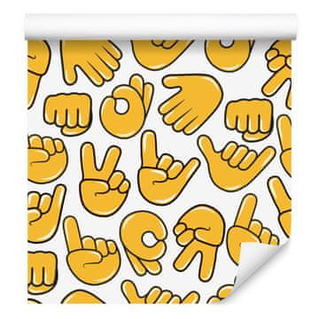Tapeta Emoji ruke za dnevni boravak i spavaću sobu 50x1000 cm