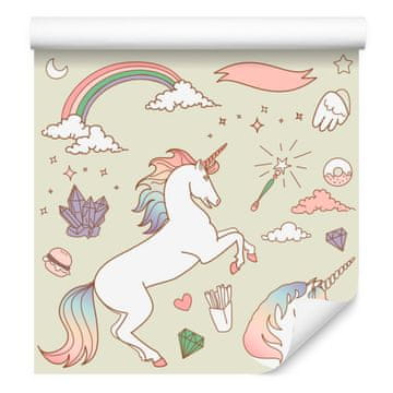 Tapeta s magičnim jednorozima za dnevni boravak i spavaću sobu 50x1000 cm