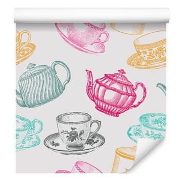 Set tapeta za čaj u vintage stilu za dnevni boravak i spavaću sobu 50x1000 cm