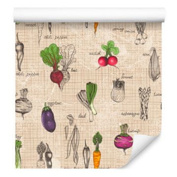 Tapeta Vintage crteži za dnevni boravak i spavaću sobu 50x1000 cm