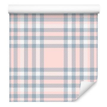 Prekrasna karirana tapeta u nježnim pastelnim bojama 50x1000 cm