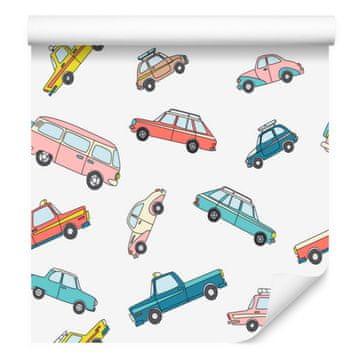 Tapeta šarenih retro automobila za dnevni boravak i spavaću sobu 50x1000 cm
