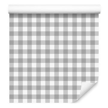 Svijetlosiva kockasta tapeta za dnevni boravak i spavaću sobu 50x1000 cm