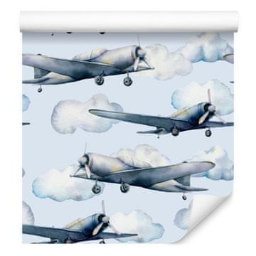 Tapeta za mlade oslikane avione vintage dekoracija 50x1000 cm