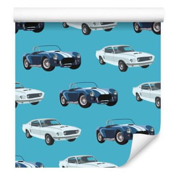 Tapeta s retro automobilima za dnevni boravak i spavaću sobu 50x1000 cm