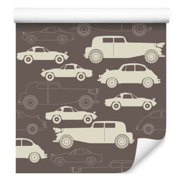 Tapeta s retro automobilima za dnevni boravak i spavaću sobu 50x1000 cm