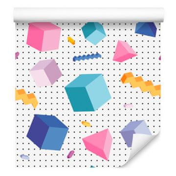 Geometrijske 3D i kockaste tapete za dnevni boravak i spavaću sobu 50x1000 cm
