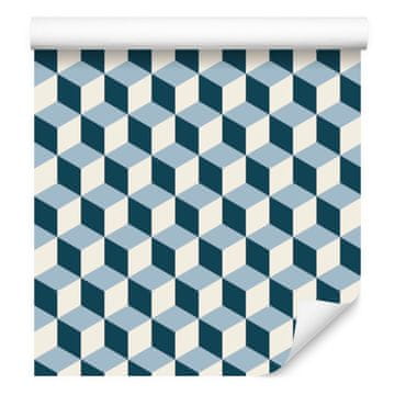 3D tapeta s kockama u retro stilu za dnevni boravak i spavaću sobu 50x1000 cm