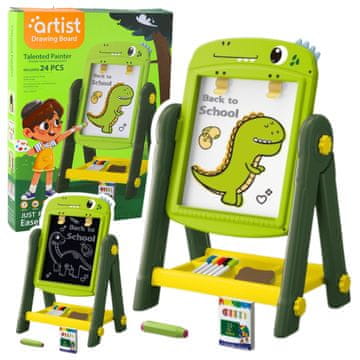 slomart LEAN TOYS Obostrana Magnetska Ploča, Dinosaur, Zelena