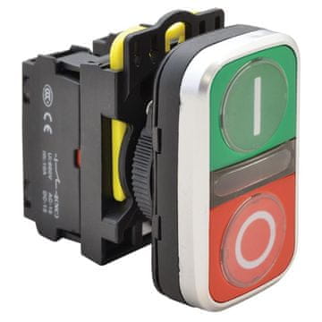 Tracon Electric Dvostruki gumb za uključivanje/isključivanje NYG3-D1 Zeleni + crveni IO