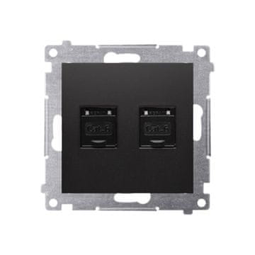 Simon 54 Premium mat crna - dvostruka RJ45 računalna utičnica D62.01/49