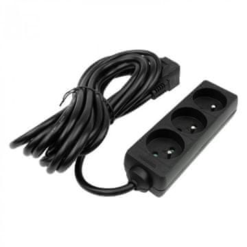 Eco light Produžni kabel 3 utičnice 5m sa/bez 3x1,5 mm2 crne boje