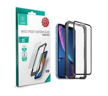 Northix Zaštitno staklo za ekran od kaljenog stakla za iPhone 11 i XR + okvir za montažu