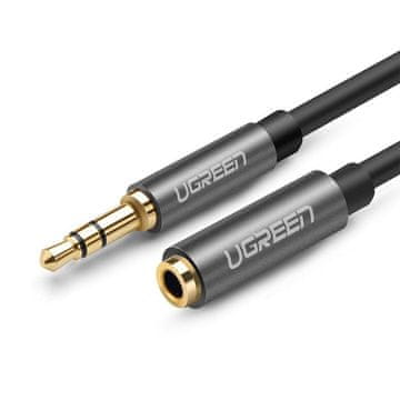 Northix Ugreen AUX produžni kabel 3,5 mm minijack, 1 m - srebrni