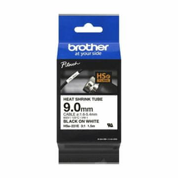 Brother traka HSE221E bijela/crna 9mm termo skupljajuća