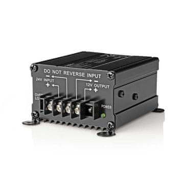 Nedis Pretvarač struje Za automobilski pogon 24 V DC 12 V DC 120 W Vijčani priključak Opremljen osiguračem Crni
