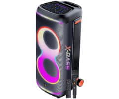 Manta SPK806B300 ORION prijenosni KARAOKE zvučnik, 300W, DISCO RGB LED osvjetljenje, crni