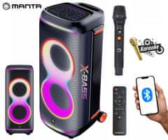 Manta SPK806B300 ORION prijenosni KARAOKE zvučnik, 300W, DISCO RGB LED osvjetljenje, crni