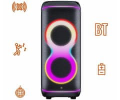 Manta SPK806B300 ORION prijenosni KARAOKE zvučnik, 300W, DISCO RGB LED osvjetljenje, crni